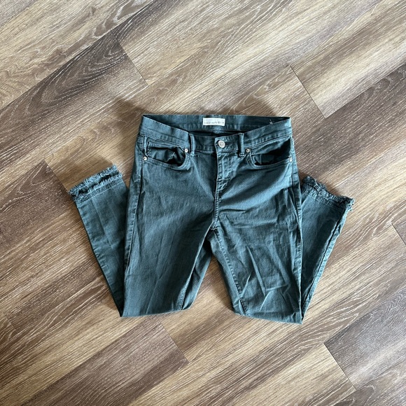 Loft Double Frayed Mineral Teal Jeans - Picture 3 of 5